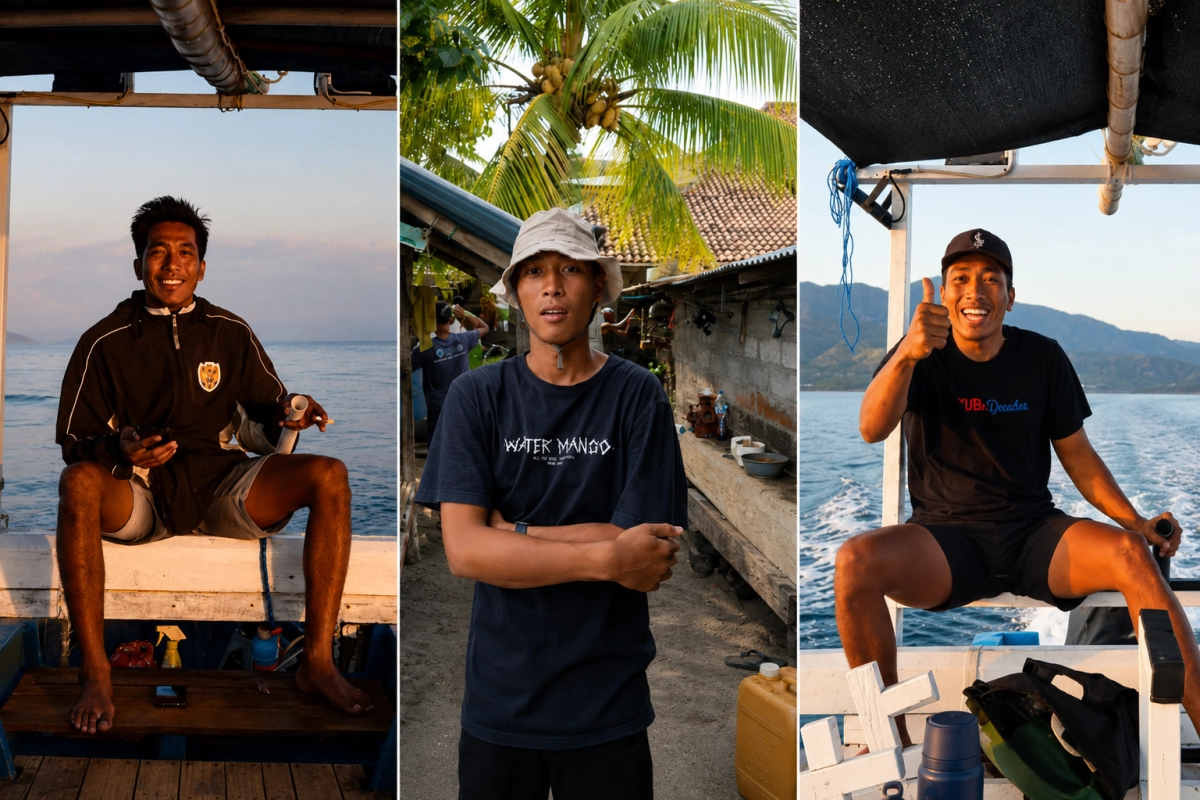 Blue Dolph Pemuteran founders Abdul, Poer and Dayat in Pemuteran Bali